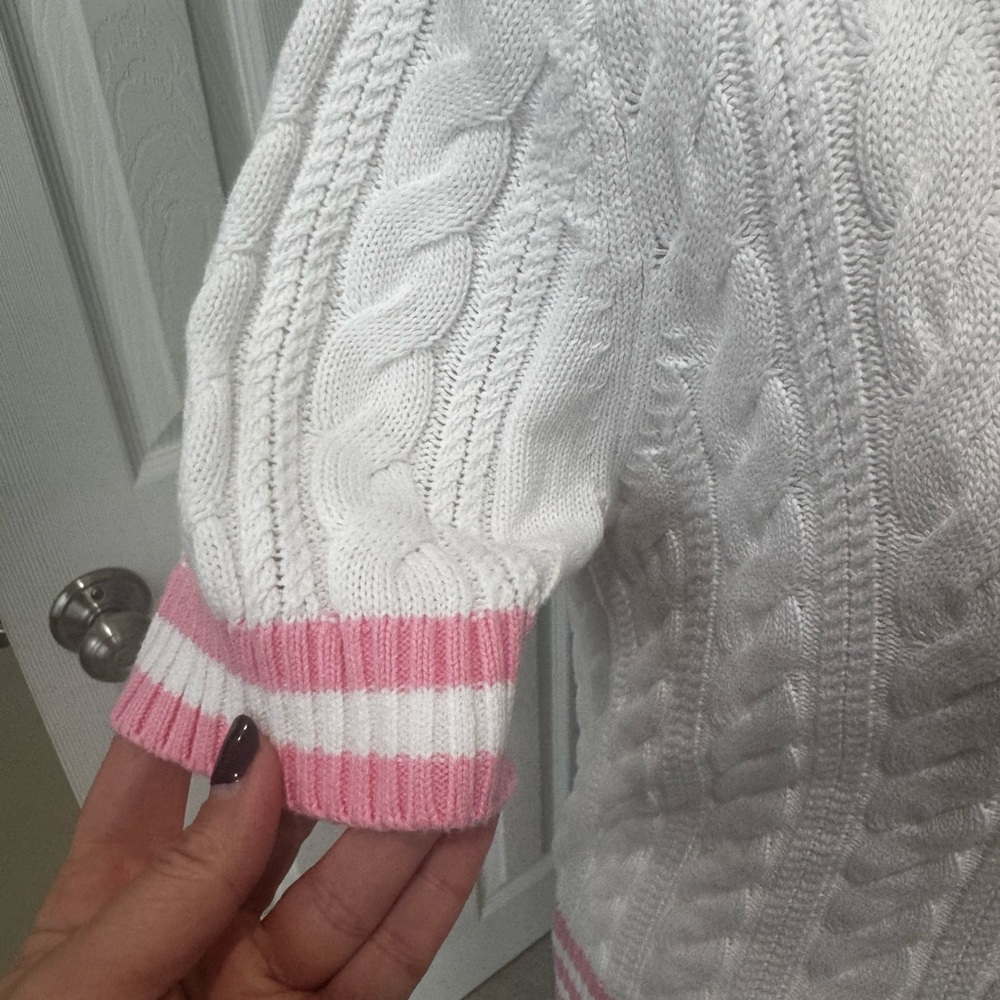 💓🆕Lilly Pulitzer Suzette Short Sleeve Cable Knit Polo Style Sweater, Small💓 - Picture 6 of 12